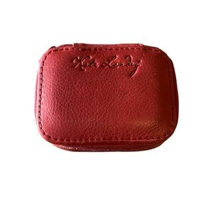 Kate Landry Red Leather Zippered Small  Case
